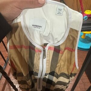 Burberry Beige and Red Plaid Vest